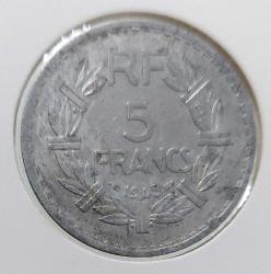1945 FRANSA 5 FRANK 9.NADİR BASKI ORİJİNAL MADENİ PARASI ĞĞ2NN1 NADİRDİR