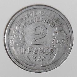 1945 FRANSA 2 FRANK ORİJİNAL MADENİ PARASI T2M1RR2 ÇOK NADİRDİR