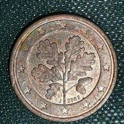 ALMANYA  2002 J    1  EURO CENT