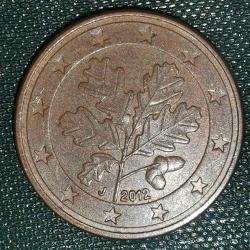 ALMANYA  2012 J    5  EURO CENT