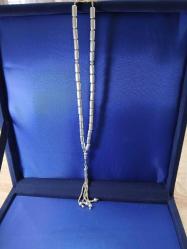 GÜMÜŞ TESBİH, DÜZ KESİM, BÜYÜK BİLEK BOY 10mm*2,5mm