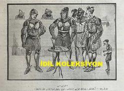 Osmanlıca Karagöz Mizah Dergisi-Gazetesi, Orijinal Dönem Basım, (Ottoman Magazine-Newspaper-Journal Illustré Cara-Gueuz) - 16 Mayıs 1923 - Sayı: 1582 - Hicri: 30 Ramazan 1341 - Rumi: 16 Mayıs 1339 - Lozan Barış Konferansına Dair Karikatür: Lozan'da 