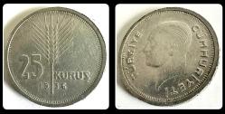 1936 - 25 KURUŞ  (3 Gr./830 Ag.Gümüş) KM#864 (TCM-36)