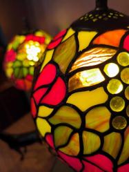 Tiffany Vitray Çift Abajur