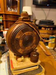 Cam üzeri ahşap matara