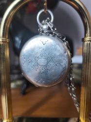 Antika Fransız Gümüş Kasa Köstekli Saat