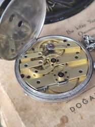 Antika Fransız Gümüş Kasa Köstekli Saat