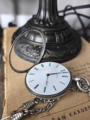 Antika Fransız Gümüş Kasa Köstekli Saat