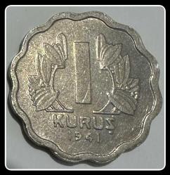 1941 - 1 Kuruş “Az Bulunur/S” TCM941 - KM#867