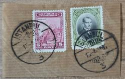 1926 Londra Baskısı Posta Pulları 100 Kuruş+1930 Londra Baskısı Posta Pulları (CÜMHURİYETİ) 5 kuruş  Damgalı Fragman