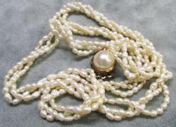 EsKi İRİ KUM İNCİLİ GERDANLIK........3 DİZİLİ