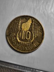 MADAGASKAR 1953 YILI 10 FRANK ÇÇT