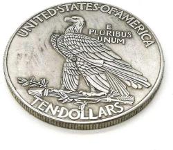 Antika Özgürlük Kızılderili Başlı On Dolarlık Madeni Para