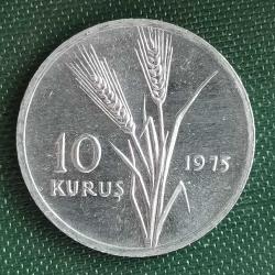 TÜRKİYE  1975  10  KURUŞ  SABAN KILIÇTAN ÜSTÜNDÜR.