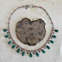 El İşçiliği Dizi Doğal Taş Gümüş Kolye ERK Tasarım