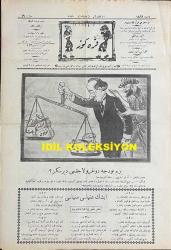 Osmanlıca Karagöz Mizah Dergisi-Gazetesi, Orijinal Dönem Basım, (Ottoman Magazine-Newspaper-Journal Illustré Cara-Gueuz) - 20 Ocak 1926 - Sayı: 1862 - İsmet İnönü'yü Tasvir Eden Karikatür: Bizim Bütçe Doğrulacak mı Dersiniz? 