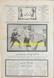 Osmanlıca Karagöz Mizah Dergisi-Gazetesi, Orijinal Dönem Basım, (Ottoman Magazine-Newspaper-Journal Illustré Cara-Gueuz) - 17 Mart 1926 - Sayı: 1878 - Karikatürist Togo'nun İsmet İnönü'yü Tasvir Eden Çalışması: Kara Kedi Gibi Aramızı Bozmaya Çalışıyor 