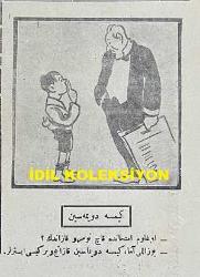 Osmanlıca Karagöz Mizah Dergisi-Gazetesi, Orijinal Dönem Basım, (Ottoman Magazine-Newspaper-Journal Illustré Cara-Gueuz) - 5 Haziran 1926 - Sayı: 1901 - Karikatürist Togo'nun Musul Meselesine Dair İsmet İnönü'yü Tasvir Eden Çalışması: Musul İşi Döne Dolaşa Şu Hale Geldi! 