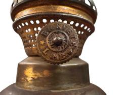 Fransız Zin Üzeri İşlemeli Gaz Lambası 44 cm Yüksekliğinde