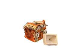 1950 ler ingiliz price bros ev şeklinde seramik çaydanlık - 20 cm 14 cm 11 cm