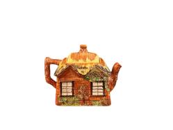 1950 ler ingiliz price bros ev şeklinde seramik çaydanlık - 20 cm 14 cm 11 cm
