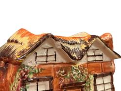 1950 ler ingiliz price bros ev şeklinde seramik çaydanlık - 20 cm 14 cm 11 cm