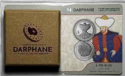 2021 I. Murad Osmanlı Padişahları Serisi No:3 , 925 Ayar Gümüş Hatıra Parası Sertifikalı Orijinal Darphane Kutusunda