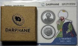 2021 I. Mehmet (Çelebi) Osmanlı Padişahları Serisi No:5 925 Ayar Gümüş Hatıra Parası Sertifikalı Orjinal Darphane Kutusunda