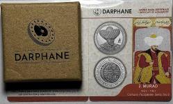 2022 II. Murad Osmanlı Padişahları Serisi No:6 , 925 Ayar Gümüş Hatıra Parası Sertifikalı Orjinal Darphane Kutusunda