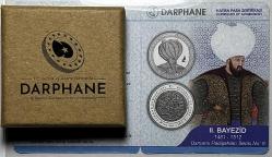 2022 II. Bayezid Osmanlı Padişahları Serisi No:8 , 925 Ayar Gümüş Hatıra Parası Sertifikalı Orijinal Darphane Kutusunda