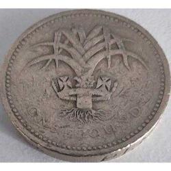 LOT.13 » İngiltere 1 Pound 1985 - Galler Pırasası Temalı - II. Elizabeth Dönemi Koleksiyonluk Para