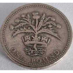 İngiltere 1 Pound 1984 - İskoçya Devedikeni Temalı - II. Elizabeth Dönemi Koleksiyonluk Para