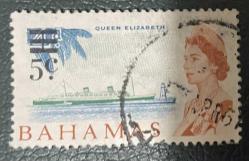 GEMİ TEMA..BAHAMA TEK PUL. DAMGALI