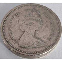 İngiltere 1 Pound 1983 - Kraliyet Arması Temalı - Serinin İlk Baskısı - Koleksiyonluk