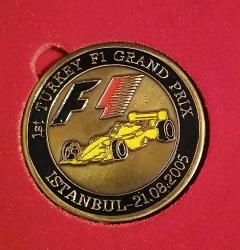 Formula 1 İstanbul 2005 Yarışma Anı Madalyonu Orjinal Kutusunda