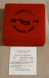 Formula 1 İstanbul 2005 Yarışma Anı Madalyonu Orjinal Kutusunda