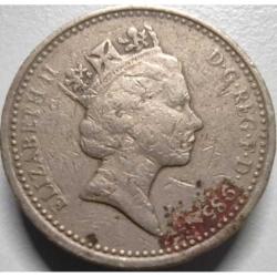 İngiltere 1 Pound 1985 - Galler Pırasası Temalı - II. Elizabeth Dönemi Koleksiyonluk Para