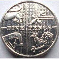 LOT.20 » İngiltere 5 Penny 2015 - Çil ++ Süper - Kraliyet Arması Kalkanı Temalı - 
