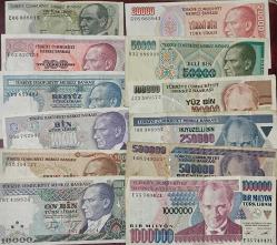 7.Emisyon 10-1 Milyon Lira arası Karışık Kondüsyon Kağıt Para