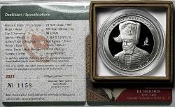 2023 III. Mehmed Osmanlı Padişahları Serisi No:13 925 Ayar Gümüş Hatıra Parası Sertifikalı Orijinal Darphane Kutusunda