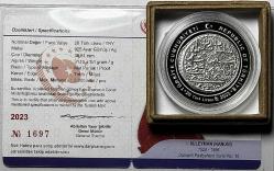 2023 I. Süleyman (Kanuni) Osmanlı Padişahları Serisi No:10 925 Ayar Gümüş Hatıra Parası Sertifikalı Orijinal Darphane Kutusunda