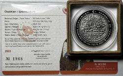 2023 II. Selim Osmanlı Padişahları Serisi No:11 925 Ayar Gümüş Hatıra Parası Sertifikalı Orijinal Darphane Kutusunda