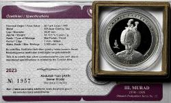 2023 III. Murad Osmanlı Padişahları Serisi No:12 925 Ayar Gümüş Hatıra Parası Sertifikalı Orijinal Darphane Kutusunda