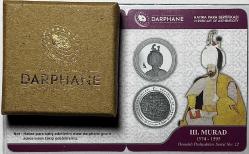 2023 III. Murad Osmanlı Padişahları Serisi No:12 925 Ayar Gümüş Hatıra Parası Sertifikalı Orijinal Darphane Kutusunda