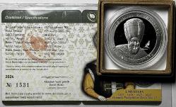 2024 I. Mustafa Osmanlı Padişahları Serisi No:15 925 Ayar Gümüş Hatıra Parası Sertifikalı Orijinal Darphane Kutusunda - Berat Koleksiyon