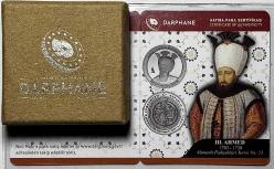 2025 III. Ahmed Osmanlı Padişahları Serisi No: 23 925 Ayar Gümüş Hatıra Parası Sertifikalı Orijinal Darphane Kutusunda