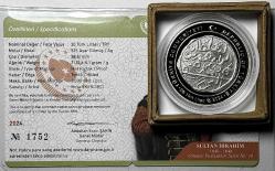 2024 Sultan İbrahim Osmanlı Padişahları Serisi No: 18 925 Ayar Gümüş Hatıra Parası Sertifikalı Orijinal Darphane Kutusunda