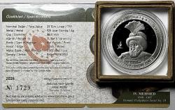 2024 IV. Mehmed Osmanlı Padişahları Serisi No:19 925 Ayar Gümüş Hatıra Parası Sertifikalı Orjinal Darphane Kutusunda