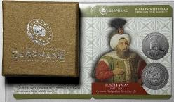 2025 II. Süleyman Osmanlı Padişahları Serisi No:20 925 Ayar Gümüş Hatıra Parası Sertifikalı Orjinal Darphane Kutusunda