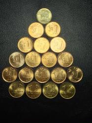 2005 -2023 YILLARI ARASI  1 KURUŞ SÜPER FULL SET 19 ADET ÇİL  TCM 4231